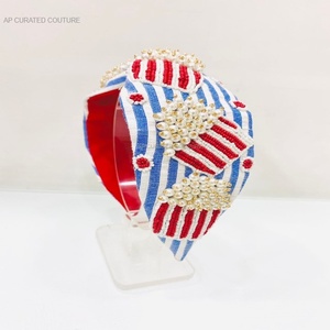 Exclusive Hot Air Balloon Cloud Themed <b>Headbands</b> Fashion Accessories Beautiful Colorful Turban Style <b>Headbands</b> Seed Glass Beads - Product Image 5