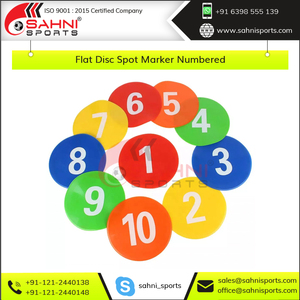 Disques plats en plastique de qualité supérieure, durables, cônes de vitesse pour l'entraînement au football, numérotés, couleur personnalisée, Sahni Sports - Product Image 6