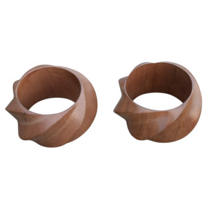 Pulseras y brazaletes de madera talladas clásicas hechas a mano, adornos de joyería de madera con acabado Natural, accesorio de moda tallado a mano - Product Image 5