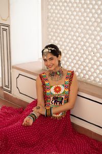 Nouvelle Collection Navratri Festival Garba robe une pièce longueur de plancher avec tissu en soie imprimé Bandhani - Product Image 6