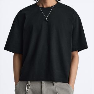 Camisetas Boxy Fit de alta calidad para hombre, 100% algodón, 220 gramos de peso, ajuste holgado, Impresión de logotipo personalizado, servicio OEM sólido - Product Image 6