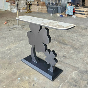 Contemporary <b>Marble</b> <b>Console</b> <b>Table</b> 120x30x85cm with Iron Legs for Living Room Hotel Bedroom-DOULUCK CST070 - Product Image 6
