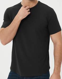 Crew Fitness T-shirts en coton épais pour hommes Trendy Casual Fit Manches courtes Design brodé élégant - Product Image 4