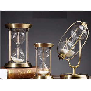 新款装饰30分钟沙漏可旋转地球仪仿古金属沙定时器时钟沙漏定时器现代定制最佳价格 - Product Image 3