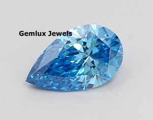 Diamante de Laboratorio de Corte Pera Azul Intenso de 5 Quilates, Certificado IGI, Claridad VS, Diamante Suelto de Laboratorio para Anillo - Product Image 1