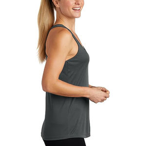 Camiseta sin mangas de entrenamiento para mujer 2024, camiseta sin mangas de gimnasio de verano transpirable de algodón y poliéster con logotipo personalizado - Product Image 5