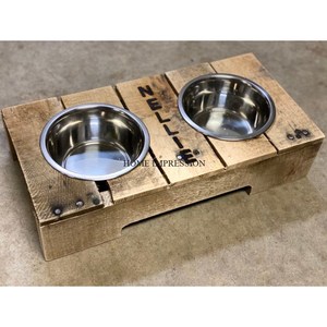 Designer Luxury Dogs Food Bowl Stainless Steel Polished Eco-Friendly <b>Light</b> Brown Color Wall Mounted Garden Decor Feeder for Top - Product Image 5