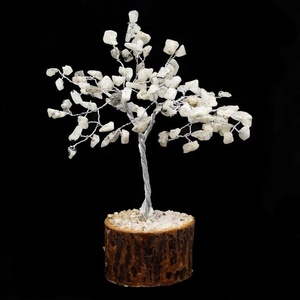 Arbre en cristal de pierre de lune arc-en-ciel | Pierre naturelle pierre de lune arbre de vie décoration de la maison - Product Image 1