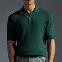 Chemise en tricot pour homme de luxe de haute qualité 2025, OEM personnalisé, mélange polyester/coton, manches courtes, anti-froissement, respirante, séchage rapide