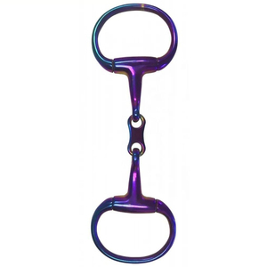 Bridon à double articulation French Link pour chevaux, embout lisse couleur arc-en-ciel, équipement d'équitation - Product Image 2