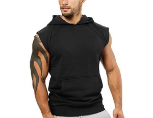 Sudaderas con capucha de gimnasio personalizadas Nuevo estilo para hombre Sudadera con capucha sin mangas Última Sudadera con capucha de entrenamiento para hombre Material transpirable - Product Image 5