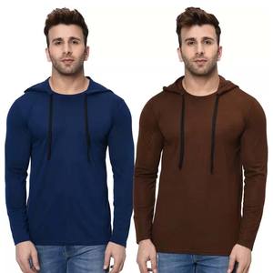 Sweat à capuche bleu marine et marron pour hommes-Vente en gros - Product Image 1