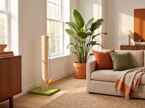 Poteau à griffes Amistar en bois de haute qualité, style classique, 90 cm de haut, à 1 niveau, pour chats et chatons de toutes races et tailles - Product Image 4