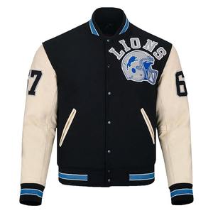 Chaquetas Varsity Personalizadas de Dos Tonos para Hombre, Estilo Urbano, Chaqueta Bomber Universitaria, Servicio OEM, Teñido Liso, Procesado para Invierno - Product Image 1