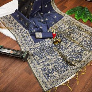 Saree en soie brute Banglori Handloom de style moderne d'excellente qualité à la demande avec tissage fabrication indienne à vendre - Product Image 1