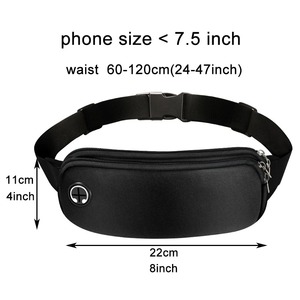 Sports Waist <b>Bag</b> <b>for</b> Women Men Black Gym <b>Running</b> Cotton Fabric 30-40L Capacity Accessories with <b>Phone</b> Access Fanny Pack Belt <b>Bag</b> - Product Image 2