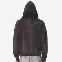 Jersey en blanco de alta calidad para hombre, ropa de calle con capucha, lavado ácido, Sudadera con capucha cuadrada recortada Vintage de peso pesado de gran tamaño
