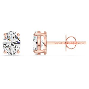 Oval Cut Lab Grown Diamond Stud <b>Earrings</b> - Product Image 6