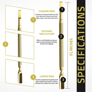 KAAMIR INSTRUMENTS Outil d'extraction des cuticules carrées en acier inoxydable, réutilisable, léger et durable, à double usage - Product Image 3