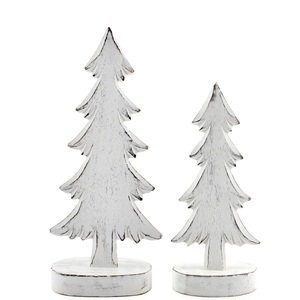 Adorno decorativo de madera BLANCO para árbol de Navidad para colgar Ideal para decoraciones para el hogar de vacaciones Estilo clásico festivo y rústico - Product Image 1