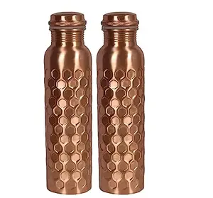 Botella de agua de cobre Ayurvédica 1000ml a prueba de fugas Nuevo diseño Botella de bebida deportiva para adultos Suministro directo de la India - Product Image 6