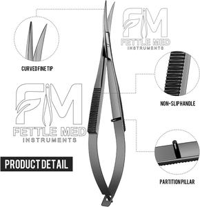 Ciseaux à cils professionnels Micro Spring, pointe droite et courbée, poignée ergonomique souple, pour le soin des cuticules, en acier inoxydable durable - Product Image 5