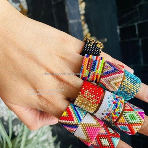Anillo de cuentas de semillas ecológico personalizable, Pulseras de Moda ligeras hechas a mano con perlas, anillos de dedo fáciles de usar - Product Image 4