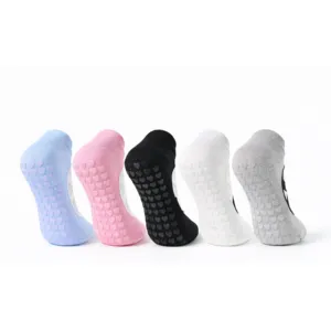 Blue Pilates Yoga Ankle Soles Non-Slip <b>Silicone</b> Breathable Jacquard Print Thin Nylon Sole One Size Fits All for Daily Use Winter - Product Image 2
