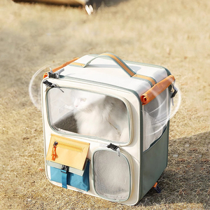 Mochila de viaje para mascotas de doble propósito y estuche con ruedas, gran capacidad para gatos y perros, ventilada y transpirable, suministros para mascotas/ - Product Image 3