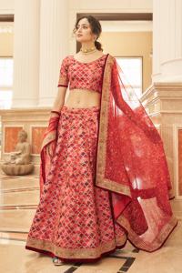 Lehenga Choli de seda de arte hermoso de calidad superior para mujer, ropa de boda de Fabzone para adultos - Product Image 2