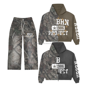 OEM/ODM 2025 alta calidad entrenamiento personalizado Jogging cómodo negro Sudadera con capucha traje 100% algodón 2 piezas chándal - Product Image 4