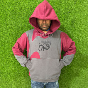 Sweat à capuche zippé en molleton 100 % coton personnalisé, coupe régulière, imprimé 3D en relief, surdimensionné, pour homme, avec poche unie, service OEM - Product Image 1