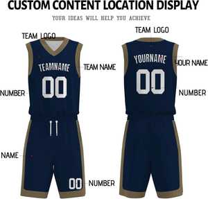 Ensembles de chemises réversibles de maillots de basket-ball en 100% polyester antibactérien respirant imprimé par transfert de chaleur personnalisé en gros - Product Image 4