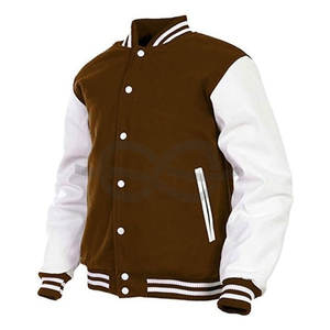 Hommes American Letterman Baseball School Team Varsity Jacket Noir Laine et Noir Manches en cuir véritable Lignes noires/rouges - Product Image 5