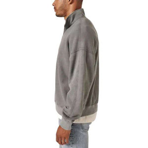 Sweat-shirt demi-zip 100% coton de haute qualité pour hommes Logo personnalisé pour sweat-shirt décontracté surdimensionné demi-zip pour hommes brodé - Product Image 3