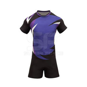Ensemble maillot et short de rugby à logo personnalisé pour l'entraînement et les matchs de tournoi, uniforme de rugby à usage intensif - Product Image 4