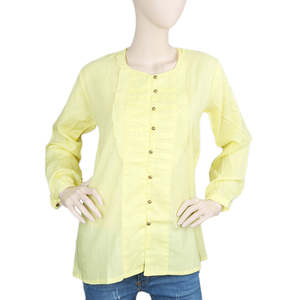 เสื้อแขนยาวสไตล์ตะวันตกสำหรับผู้หญิง - สีเหลือง - Product Image 1