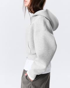 Sudadera con capucha para mujer, corte ajustado, informal, de punto, 100% algodón, transpirable, con logo frontal, para invierno - Product Image 3