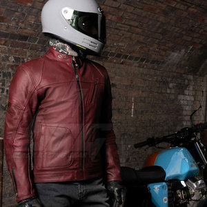 Chaqueta de moto de cuero de invierno transpirable de talla grande con cuello levantado impermeable a prueba de viento ignífugo para uso en exteriores - Product Image 4