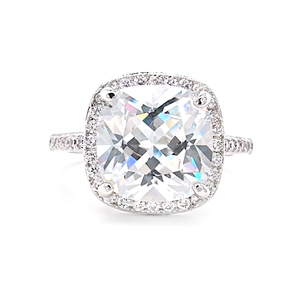 BR53092 anillo de declaración de compromiso clásico de lujo para mujer Zirconia cúbica regalo de boda fiesta aniversario joyería hecha de latón - Product Image 1