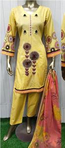 Salwar Kameez prêt-à-porter pakistanais 2024 pour femmes, costumes en coton/lawn brodés pour femmes, tailles plus grandes, approvisionnement ODM - Product Image 2