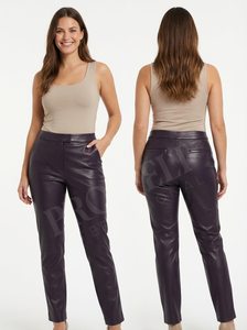 OEM ODM Customized Slim Cut Genuine Leather <b>Trousers</b> Unisex Mid Rise Classic Fit Stylish Casual Premium Quality Leather Pant - Product Image 5