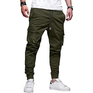 Venta al por mayor de ropa de calle personalizada, pantalones Cargo con múltiples bolsillos para hombre, Joggers para hombre, pantalones de chándal gruesos apilados hechos por Dress Sports - Product Image 1