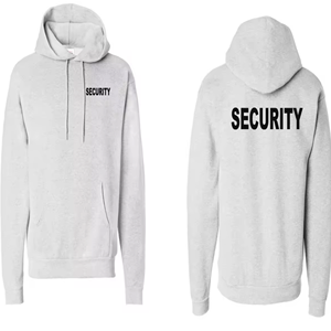 Sudadera con capucha privada de uniforme de guardia de seguridad de invierno y verano unisex con logotipo personalizado con bolsillos y mangas cortas a la venta - Product Image 3