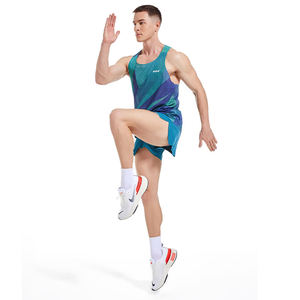 Custom Knitted Running Singlet Lightweight Marathon Tank <b>Top</b> Breathable Eco-Friendly Unisex Workout <b>Sleeveless</b> Shirt - Product Image 2