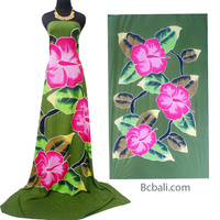 Gaun Atasan Wanita Kasual Terlaris, Rayon Lukisan Tangan dengan Motif Bunga Langsung dari Bali Indonesia, Batik Lukisan Tangan
