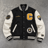 Veste universitaire vintage personnalisée avec patchs en chenille et lettres appliquées, style streetwear, veste de baseball pour hommes, fabricant OEM ODM de vestes universitaires