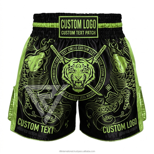 Shorts d'entraînement thaïlandais OEM pour arts martiaux, taille mi-haute, tissés, 220G, 100% polyester, légers et durables, vêtements de sport - Product Image 6