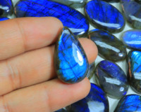 Lot de cabochons de labradorite naturelle Labradorite bleue flashy en forme mélangée Labradorite polie lisse de pierre de Madagascar