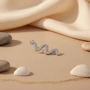 Pendientes de Serpiente de Plata 925 para Mujer con Diamantes de Imitación, Joyería de Lujo con Forma de Animal para Fiestas - Product Image 2